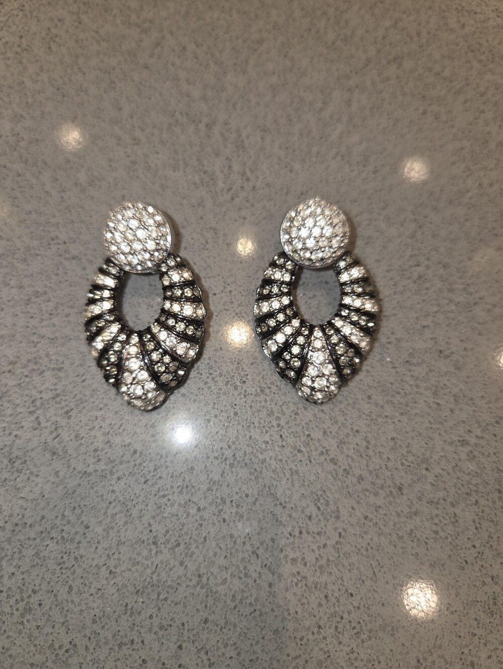 Swarovski Crystal Silver-Tone Drop Earrings